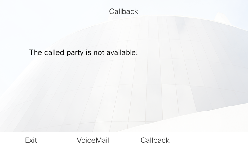 Display “unavailable” with menu – voice mail, call-back request or end