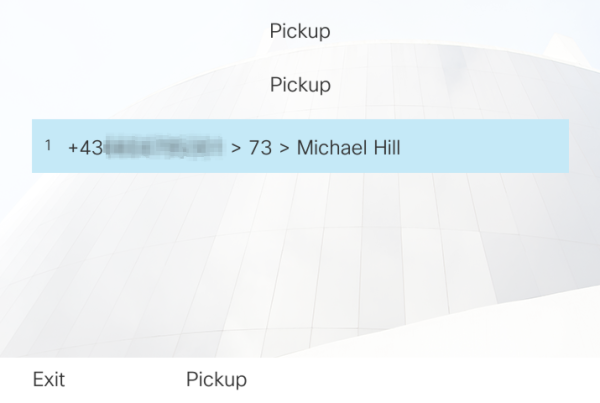 Pick up pop-up: pick up call directly on the phone
