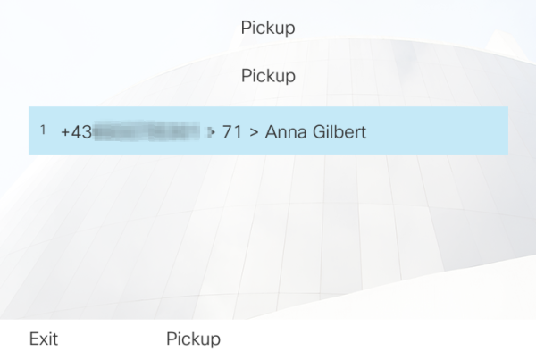 Automatic pick up pop-up: pick up of group call directly on the phone – despite forwarding